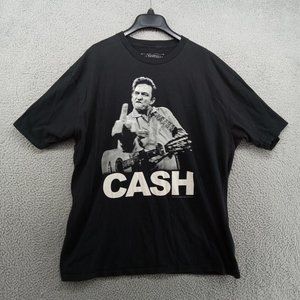 Johnny Cash‎ Shirt Mens XXL Black Graphic Tee Giving The Finger Flippin The Bird